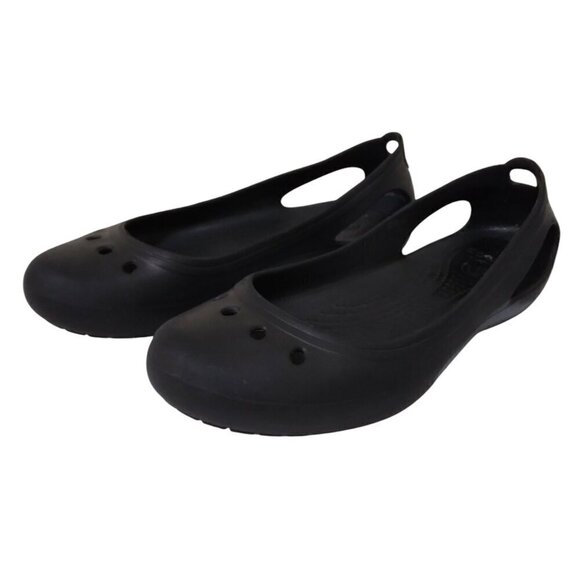 Crocs | Kaydee Black Ballet Flats Slip On Shoe | Size 9 - Picture 1 of 8